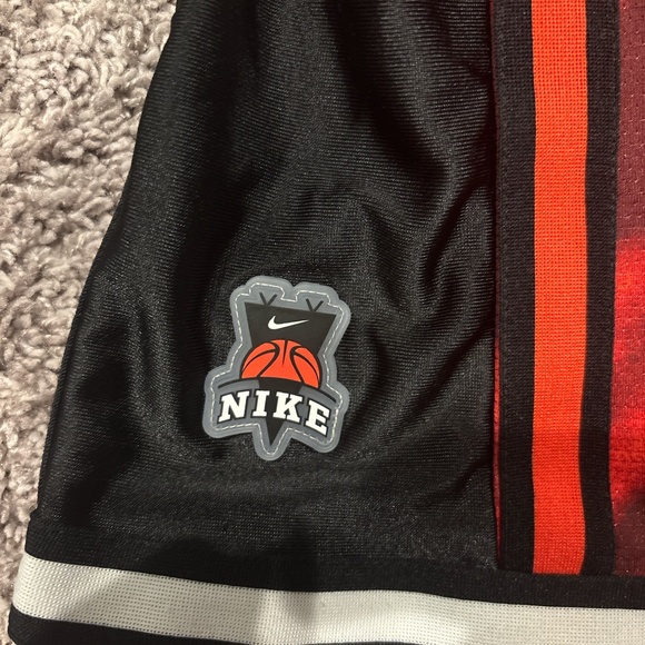 Red and Black Tie-Dye Nike Skeleton Shorts - Picture 3 of 5